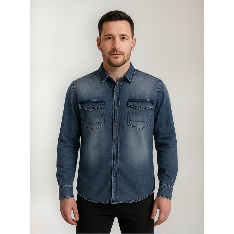 Camisa Casual Para Hombre Mod.22k-3012al Marca Losan®