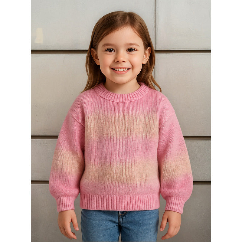 Suéter Tejido Para Niña Mod.4360 Marca Mayoral® Rosa Líneas 7