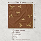 Pañuelo Multiusos Ligero Diseño Tradicional 55x55cm Marrón Toros Unitalla