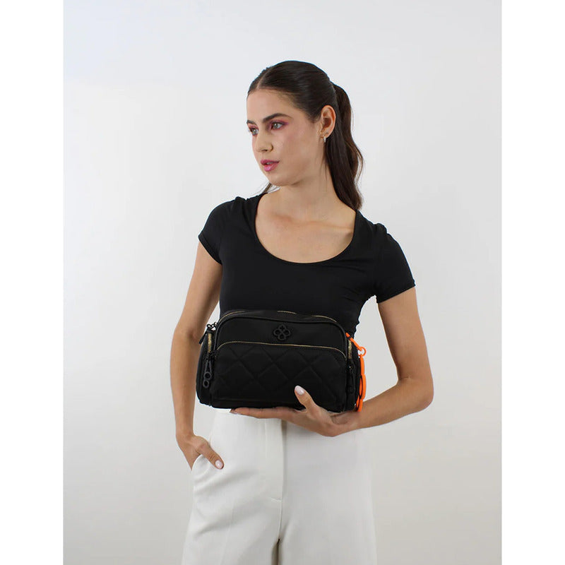 Bolso Crossbody Para Mujer Mod. Ji 2519 Jaime Ibiza® Negro Lisa Níquel Multicolor