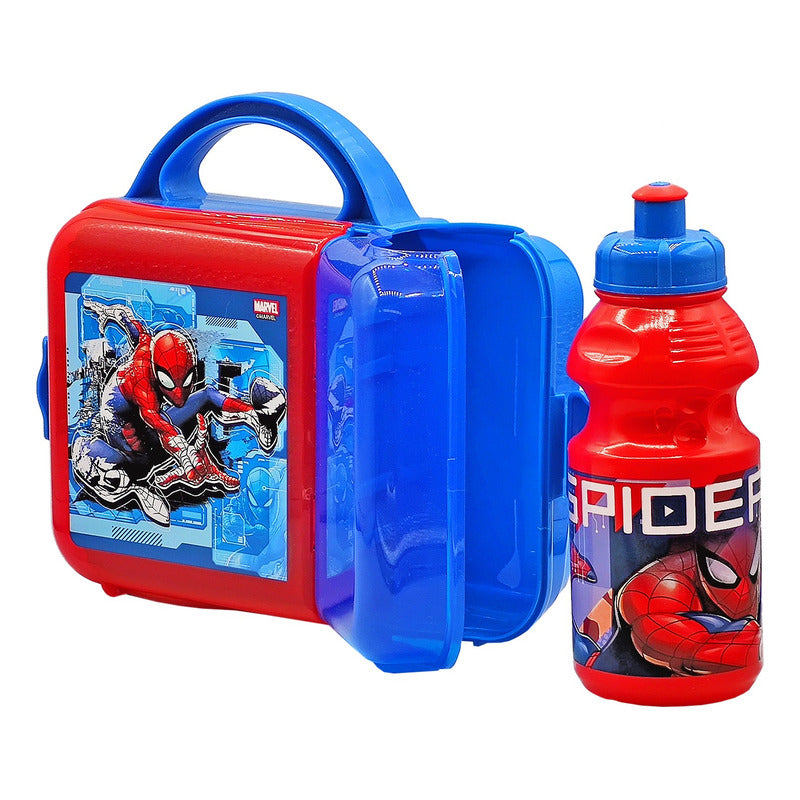 Lonchera Infantil De Plástico Con Botella Diseños Varios