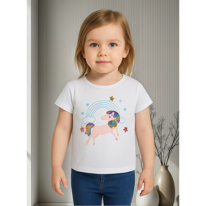 Blusa Para Niña Mod.unicornio Marca Losan®