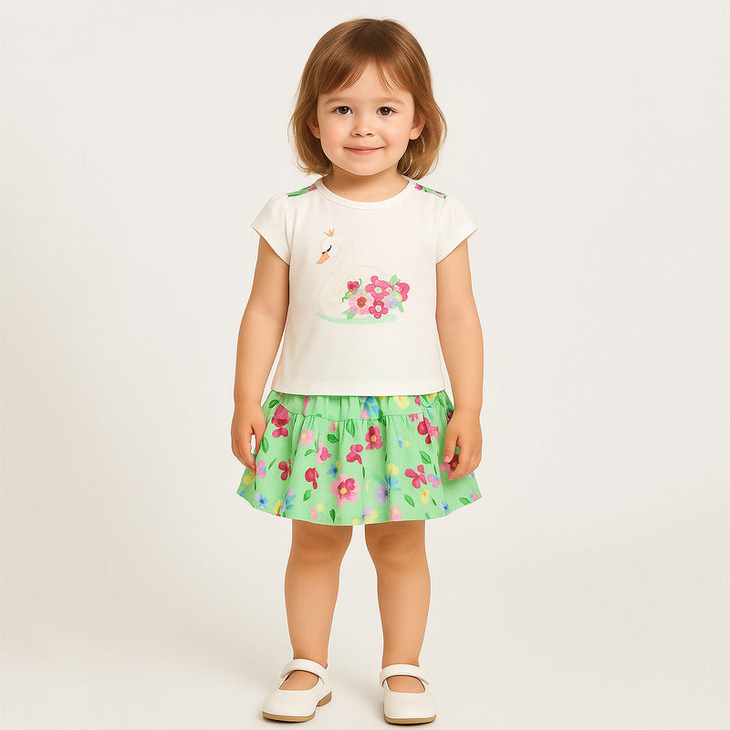 Conjunto Para Bebé Blusa+falda Mod.1979 Marca Mayoral® Agua 12 Meses