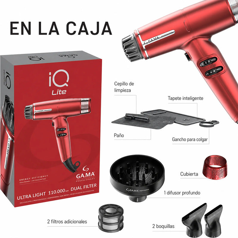 Secadora De Cabello Profesional Filtro Dual Ga.ma Italy® Rojo