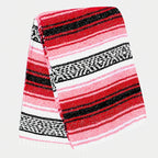 Falsa Artesanal 1.90m X 1.20m Cobija Multiusos Mexicana Geométrico 1 Kg Rojo