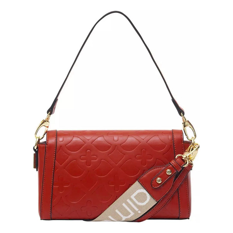 Bolsa Crossbody Para Mujer Mod. Ji 2256 Marca Jaime Ibiza® Rojo Lisa Níquel