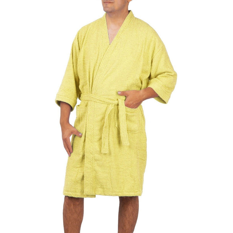 Bata De Baño Unisex Absorbente Unitalla Tela Suave Ligera