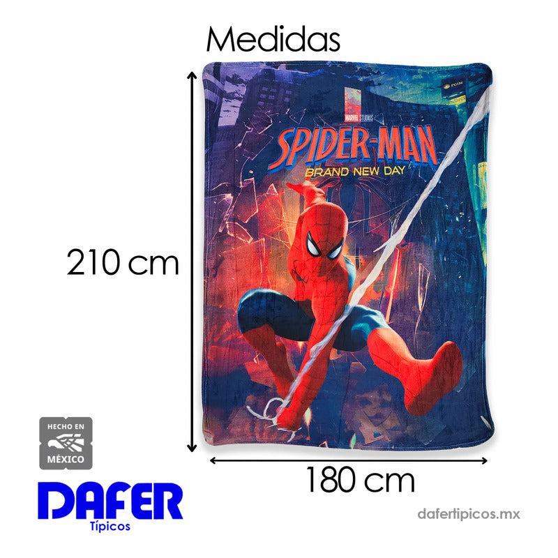 Cobertor Ligero Super Suave Matrimonial Diseños Providencia® Spiderman Braw New Day 850 G Multicolor