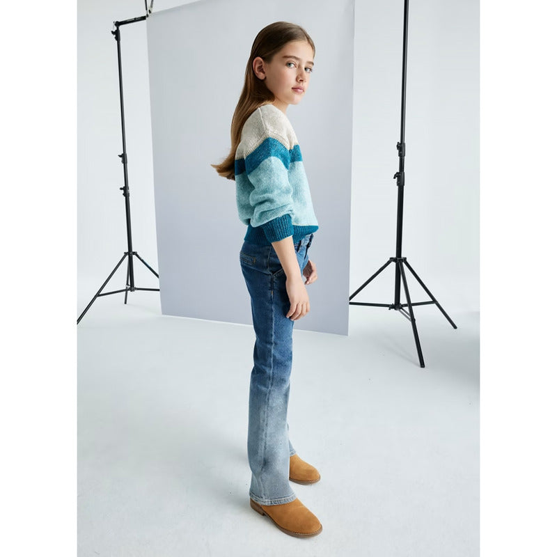 Pantalón Tejano De Niña Mod.7547 Marca Mayoral® Azul Marino Liso 14