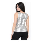 Blusa Efecto Metálico Brillante Mod.194-23 London Fashion® Plateado Metalico Ch