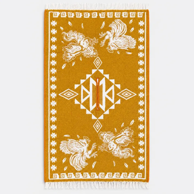 Jorongo Gaban Artesanal Mexicano Colores Gallos Mostaza Xg