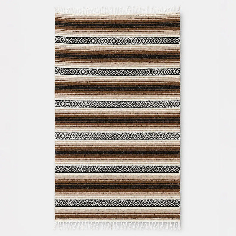 Falsa Artesanal 1.90m X 1.20m Cobija Multiusos Mexicana Geométrico 1 Kg Marrón Claro