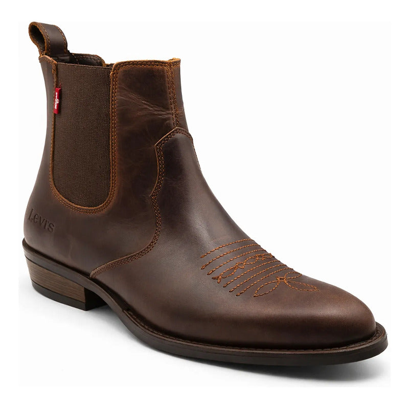 Bota Chelsea Para Caballero Mod. L2126563 Marca Levís® Marrón Liso 28,5 Mx