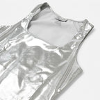 Blusa Efecto Metálico Brillante Mod.194-23 London Fashion® Plateado Metalico Ch