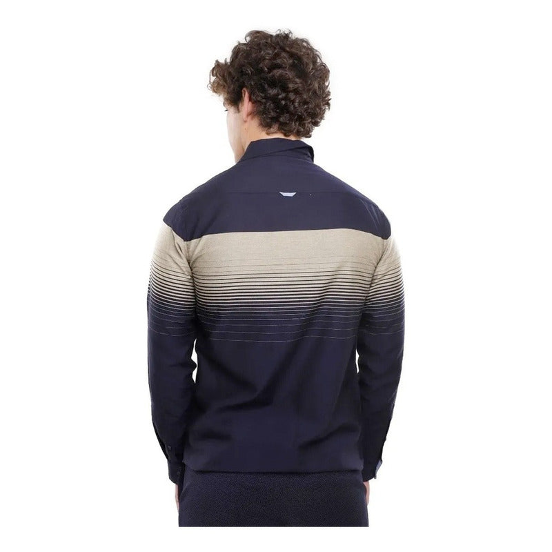 Camisa Manga Larga Degradado Mod.cccn1003 Marca Lob®