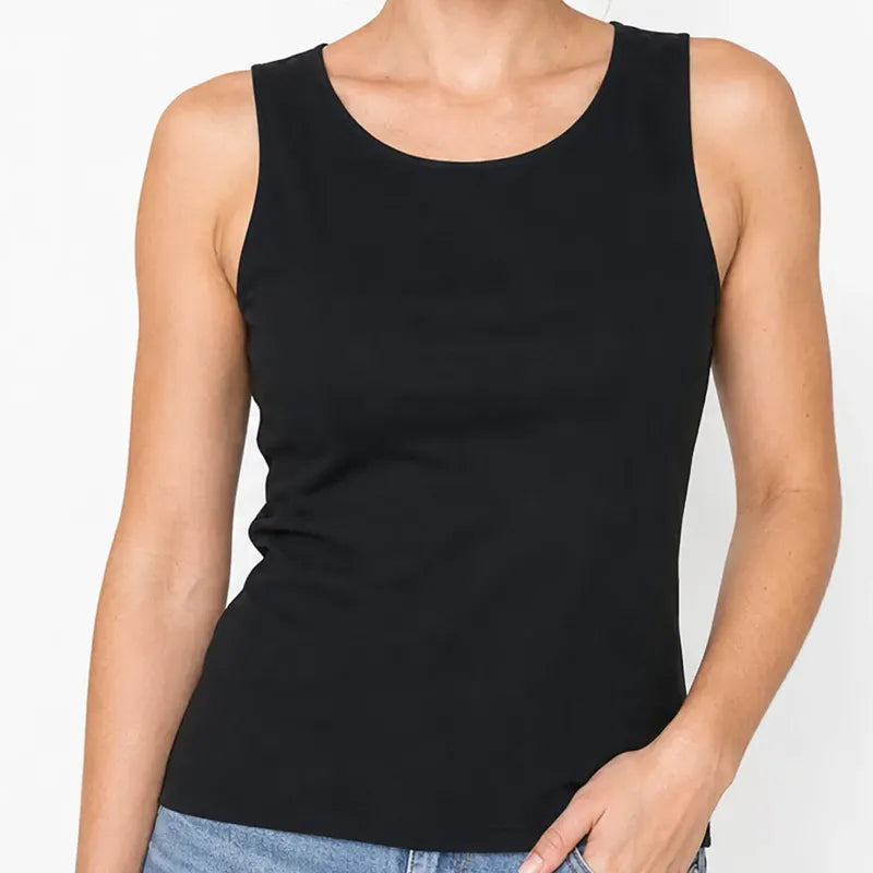 Blusa Basica Para Mujer Mod. Jo615 Marca Julys® Negro Lisa Ch