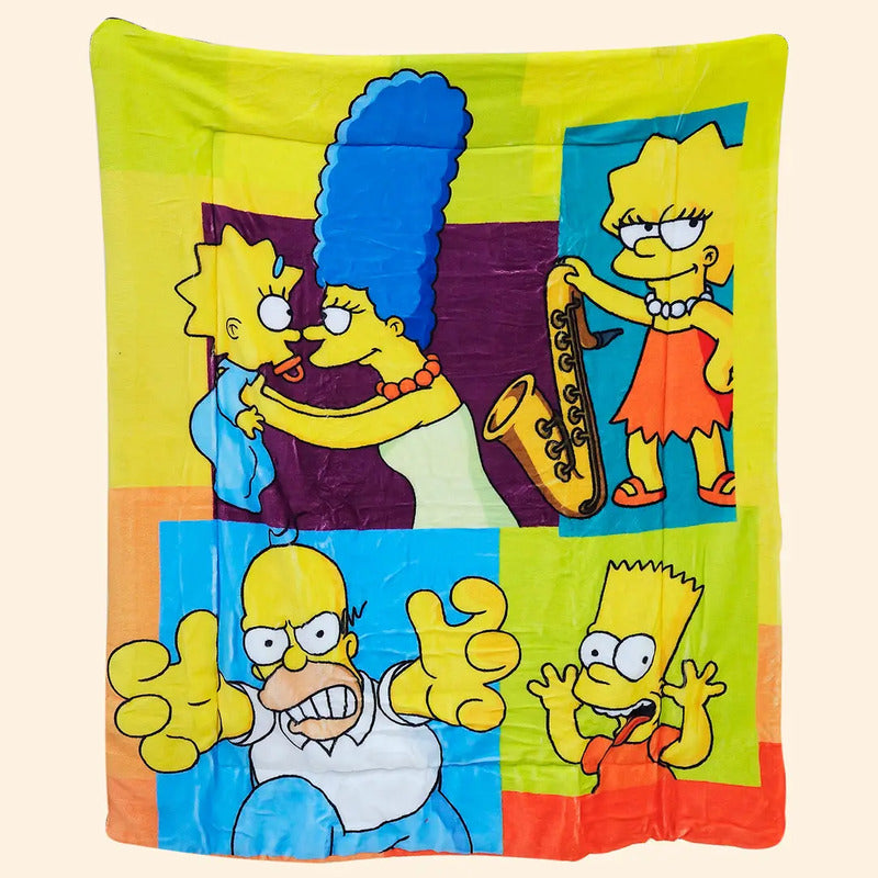Cobertor Edredón Cunero Para Bebé 1.10mx1.40m Providencia® Diseño De La Tela Los Simpsons Multicolor