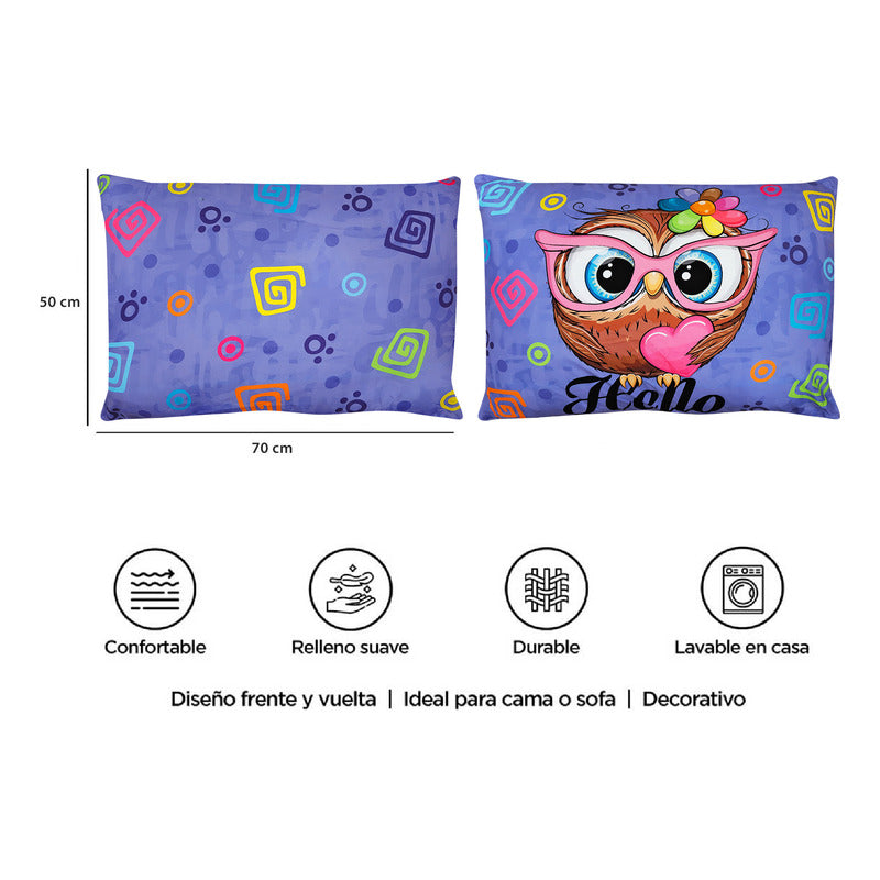 Almohada Decorativa 70x50cm Marca Providencia® Búho
