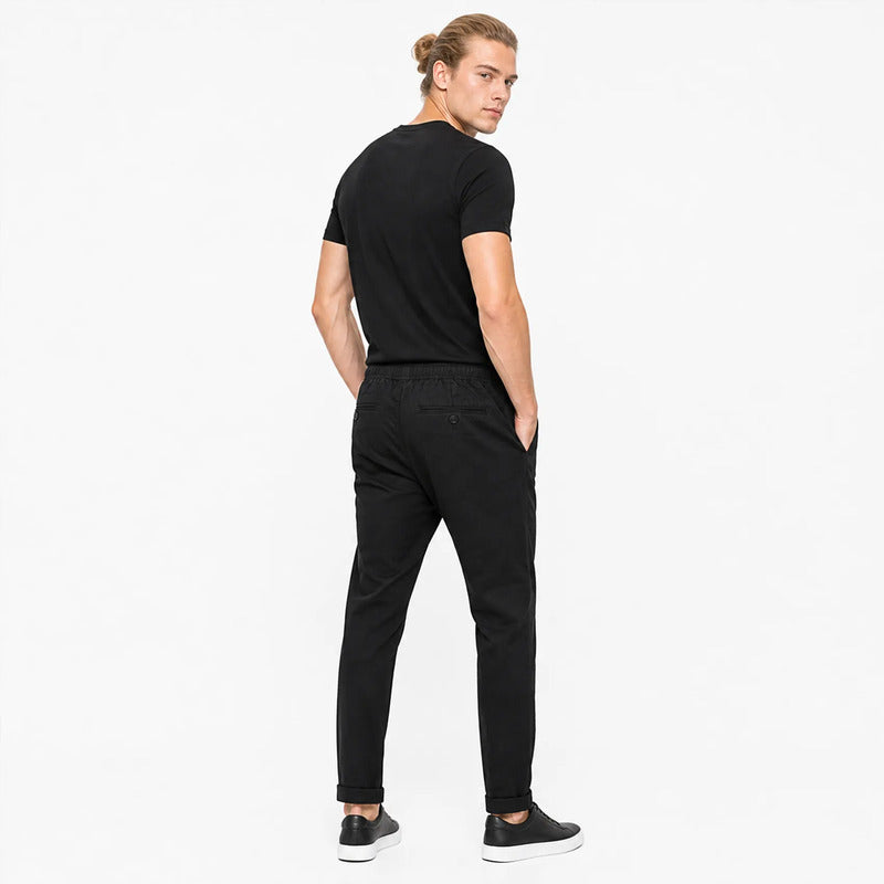 Pantalón Jogger Slim Fit Para Hombre Gjoggw Marca Bobois® Negro Lisa 33