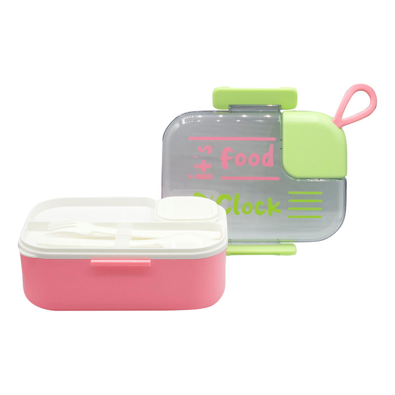 Contenedor De Alimentos Con Cubiertos Hermético Multicolor / 2415-4646