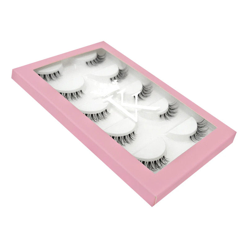 Pestañas Postizas En Tira 5 Pares Marca Kfer Valtierra® Negro Coco D 1 Cm