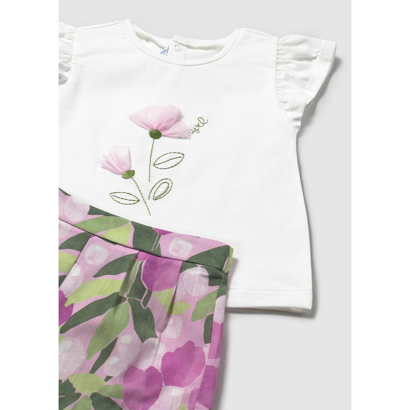 Conjunto De Bebé Blusa+short Mod.1237 Marca Mayoral®