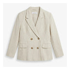 Blazer Saco Formal Para Mujer Mod. Cg00293 Marca Ferriano® Arena Rayas Ch