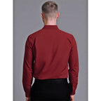 Camisa De Hombre Formal Mod. Cccn1273 Marca Lob® Bordó Liso Ch
