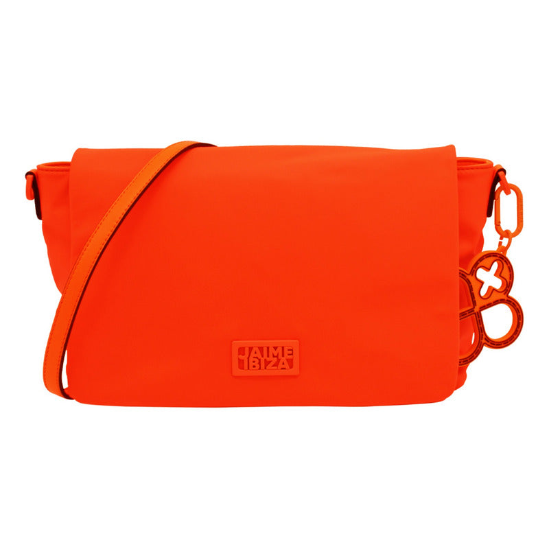 Bolso Para Mujer Mod. Ji2447 Marca Jaime Ibiza® Naranja/neón Lisa Níquel Naranja Neon