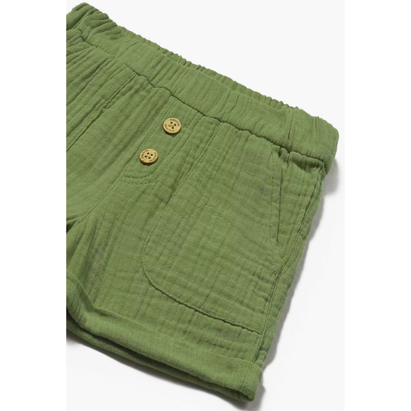 Short Bermuda Ligero Para Bebé Mod.1241 Marca Mayoral® Verde Musgo Liso 18 Meses