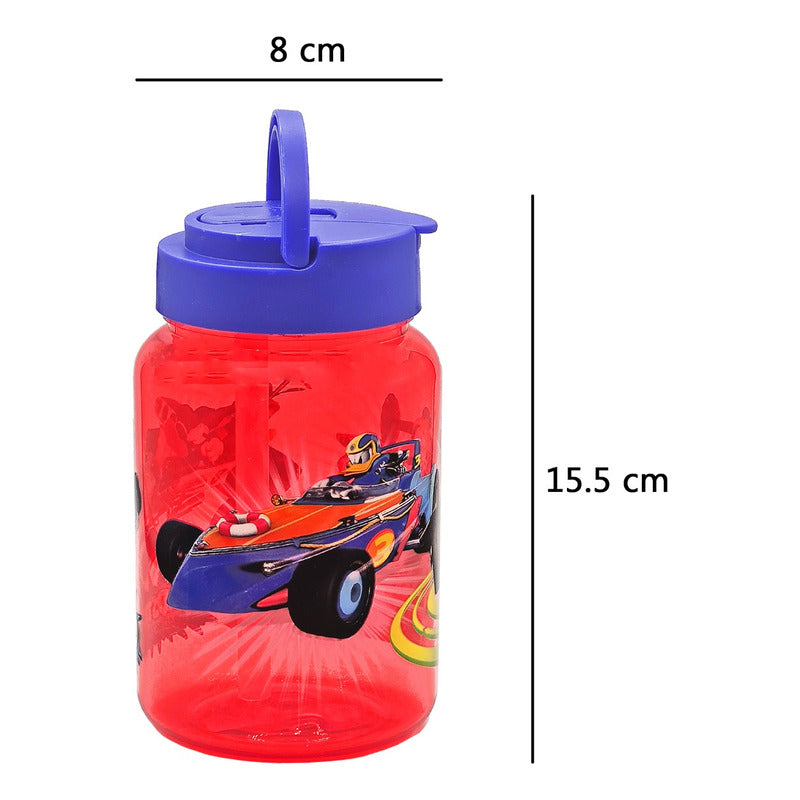 Botella De Plástico 500ml Con Popote Diseños Infantil Varios