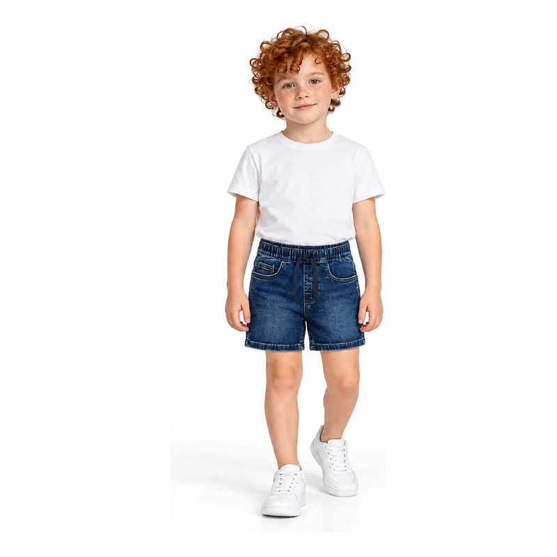 Bermuda De Mezclilla Para Niño Mod.3210 Marca Mayoral® Marino Lisa 9 Años