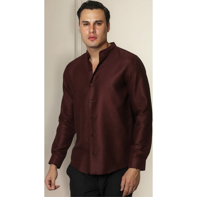 Camisa De Hombre Cuello Mao Mod.b31302 Marca Bobois®