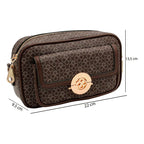 Bolso Crossbody Para Mujer Mod. Ji 2376 Marca Jaime Ibiza® Marrón Geométrico Níquel