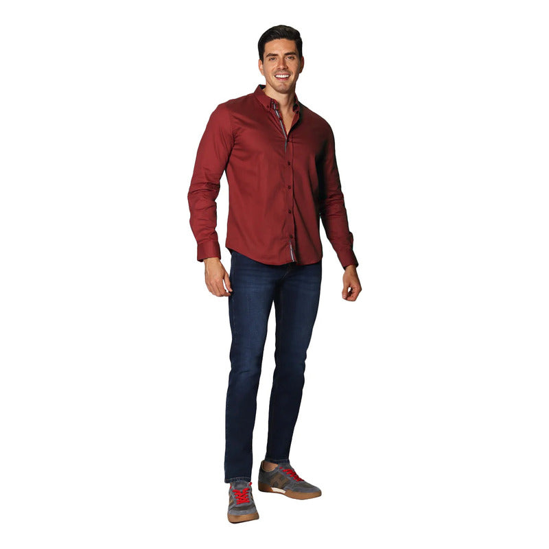 Camisa De Hombre Manga Larga Mod.b35101 Marca Bobois®