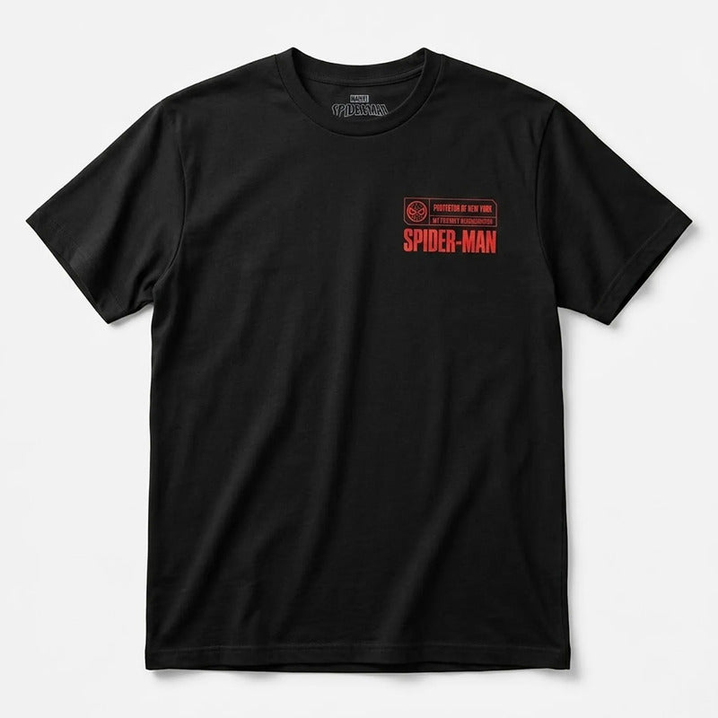 Playera Oversize Fit De Hombre Spider Mascara De Latex® Negro Spider Ch Lisa