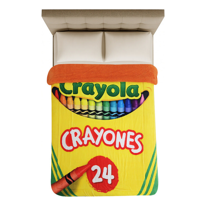 Cobertor Borrega Matrimonial 1.80x2.2m Infantil Providencia® Color Multicolor Diseño De La Tela Crayola 2 Kg