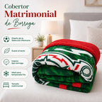Cobertor Edredón De Borrega Matrimonial Providencia® Futbol Selección Mexicana 1 Kg Multicolor