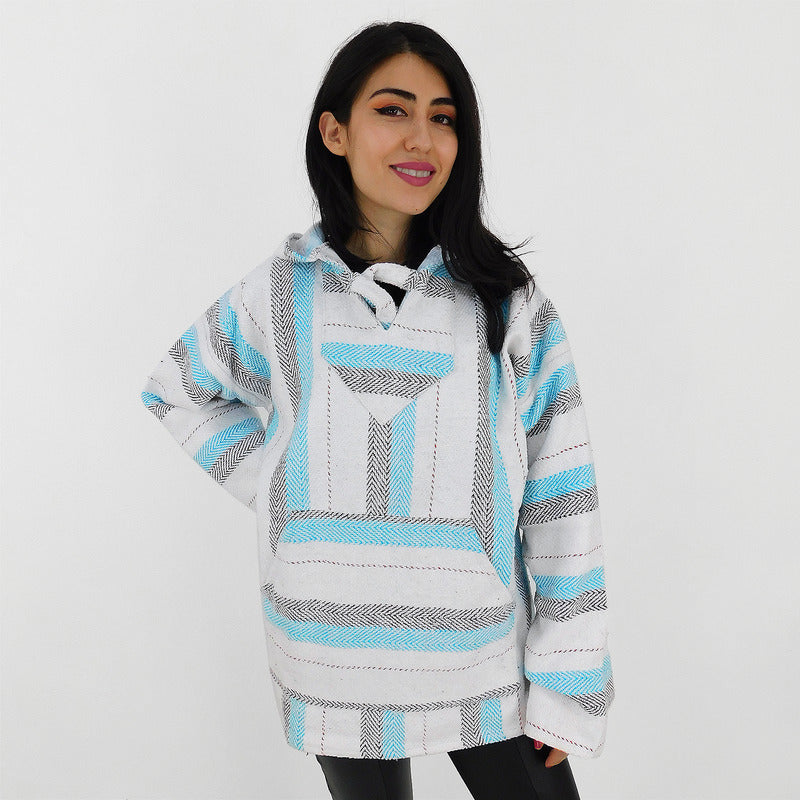 Suéter Poncho Canguro Artesanal Hoodie Acrilico Colores
