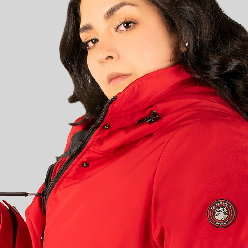 Chamarra Rompevientos Para Mujer Dw86-ny8595h Greenlander® Rojo 1x Lisa