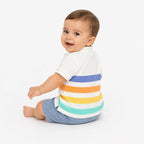 Playera Polo Para Bebé Mod. 1108 Marca Mayoral® Nata 6 Meses Rayas