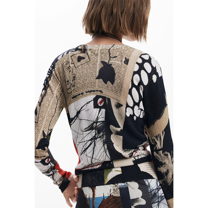 Suéter Diseño Christian Lacroix 25swjf27/9019 Desigual® Multicolor Collage Xs
