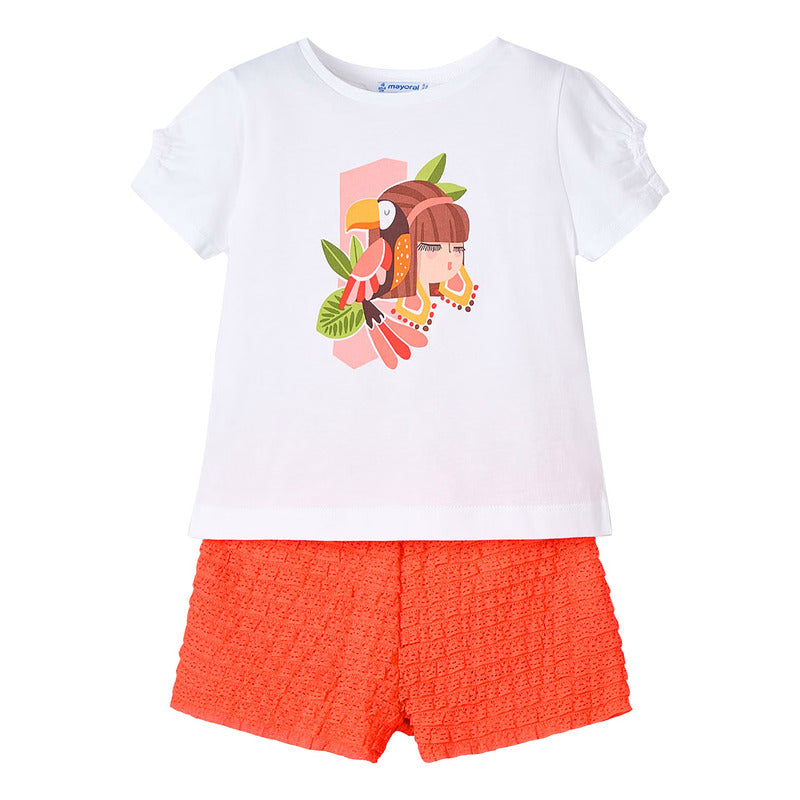Conjunto Short+blusa Para Niña Mod.3211 Marca Mayoral® Multicolor 9 Años