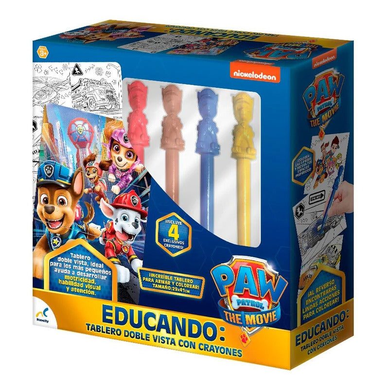 Rompecabezas  Doble Vista + 4 Crayones Paw Patrol Novelty ®
