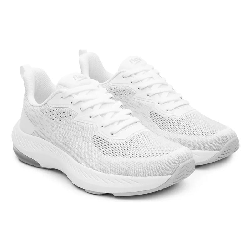 Tenis Tejido Para Mujer Con Gel Anti Shock 138803 Flexi® Blanco Tejido 26 Mx
