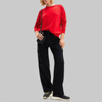 Suéter Holgado Para Mujer 24swjf09/ 3036 Marca Desigual® Rojo Lisa S