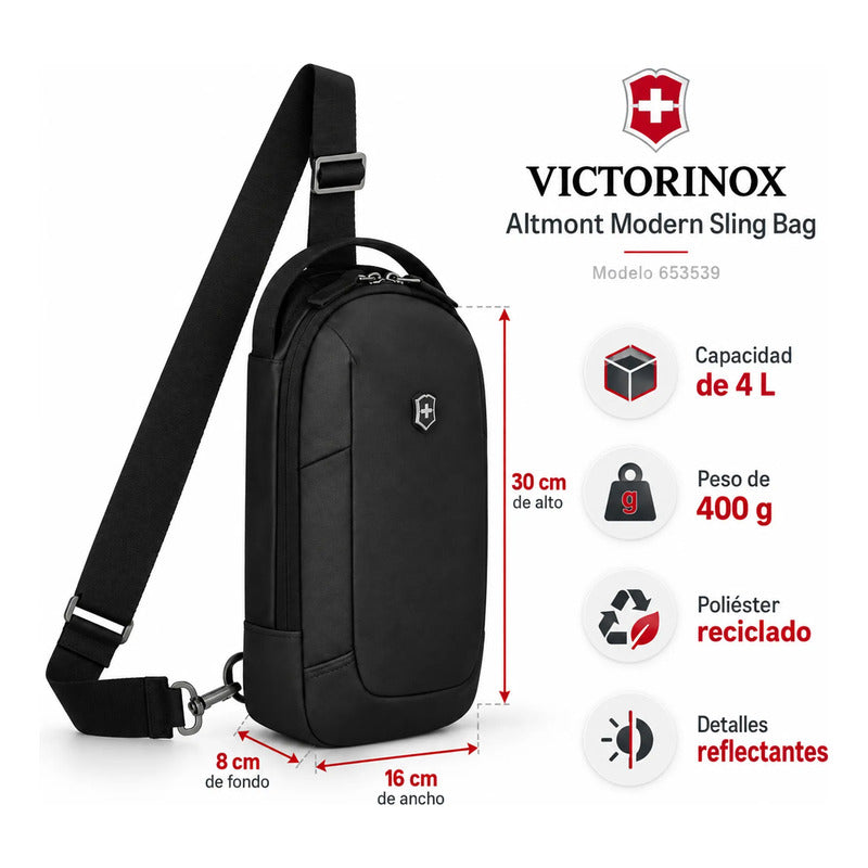 Bandolera Altmont Modern Sling Bag 653539 Marca Victorinox® Negro Liso