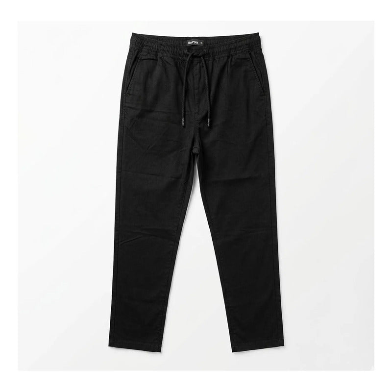 Pantalón Jogger Slim Fit Para Hombre Gjoggw Marca Bobois® Negro Lisa 36