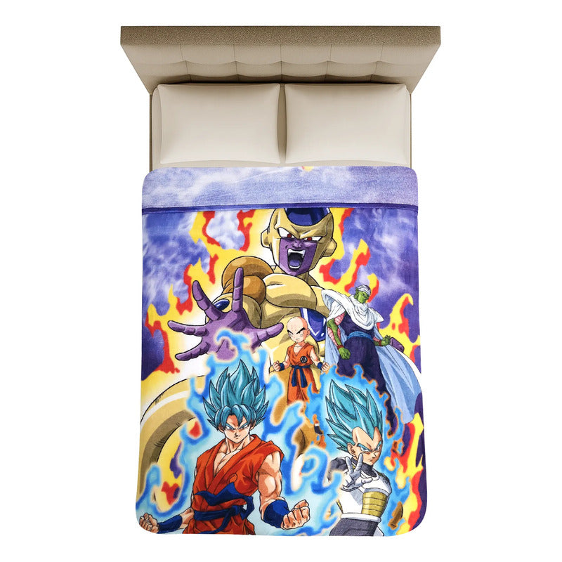Cobertor Ligero Super Suave Matrimonial Diseños Providencia® Dragon Ball Z 850 G Multicolor