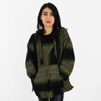 Suéter Poncho Canguro Artesanal Hoodie Acrilico Colores